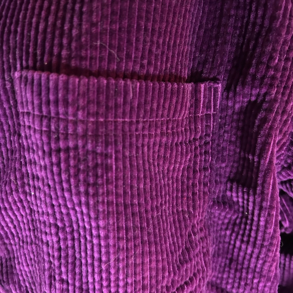 LLBean vintage 1990s plum, purple corduroy, long sleeve button-down shirt - Picture 3 of 8